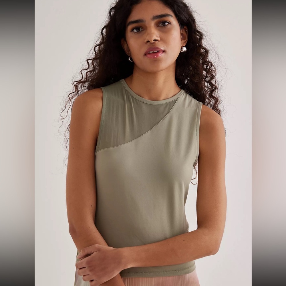 Anthropologie Khaki Sleeveless Top